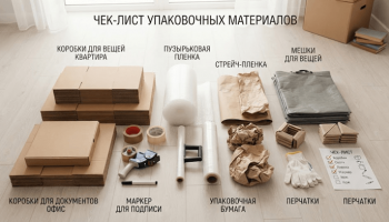 Чек-лист упаковочных материалов для офисного и квартирного переезда