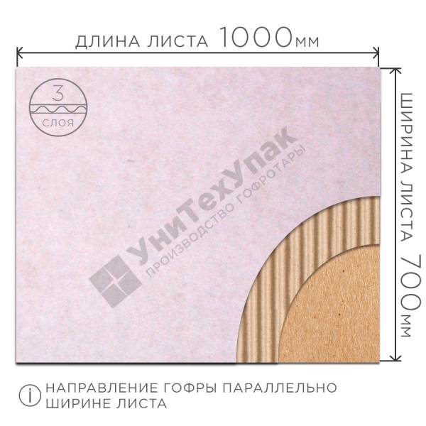 Микрогофрокартон Т-23 бел/бур 1000*700